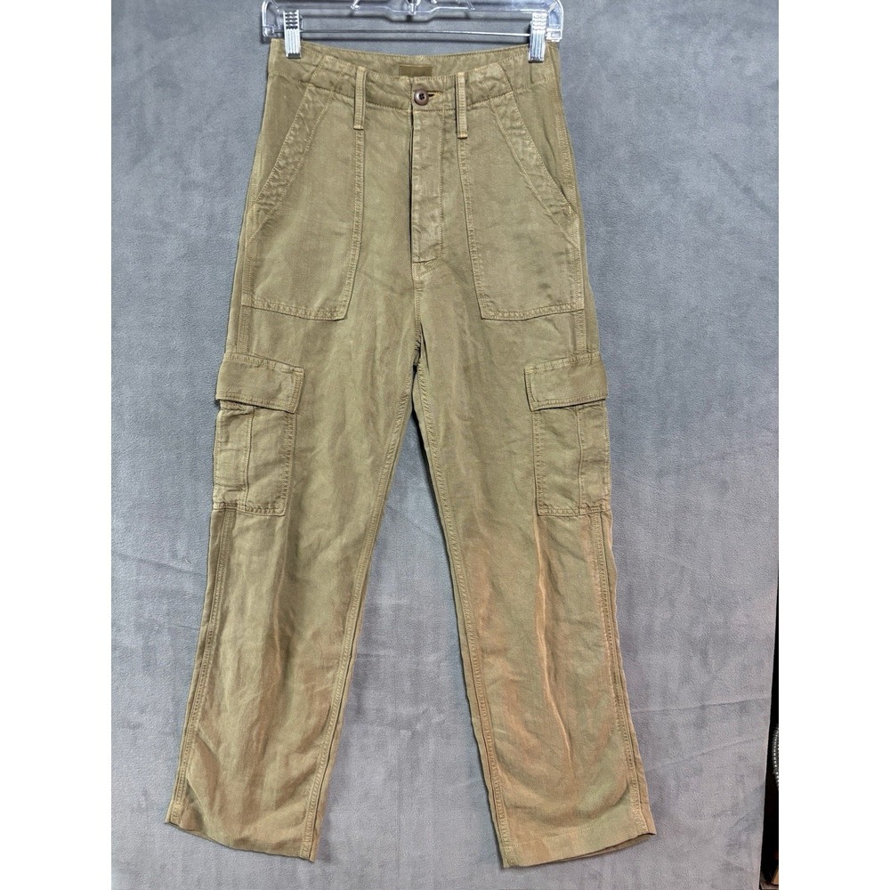Mother The Curbside Cargo Flood High Waist Pants Prairie Sand Size 26 Womens